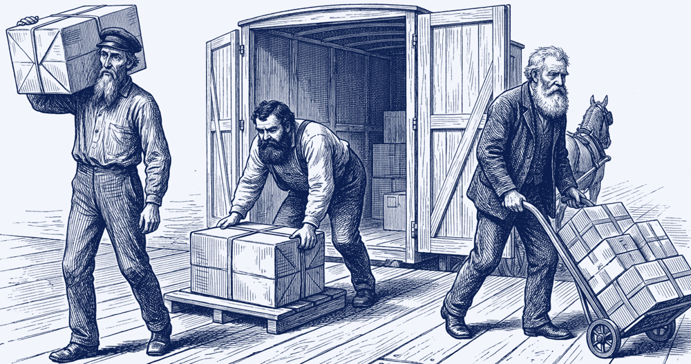 Container unloading crew